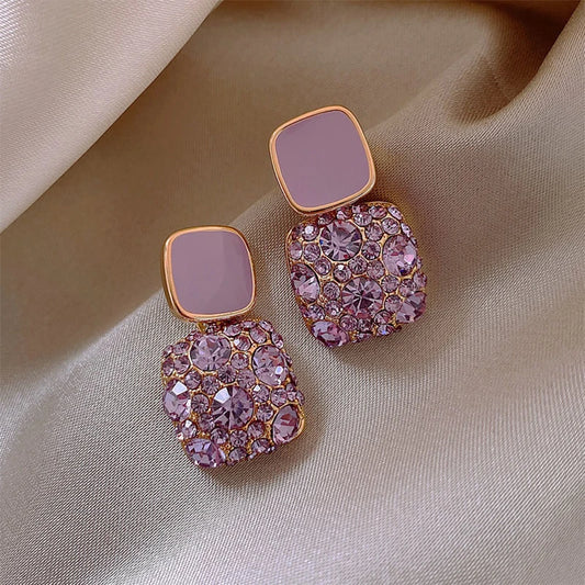 New Vintage Purple Shiny Crystal Geometric