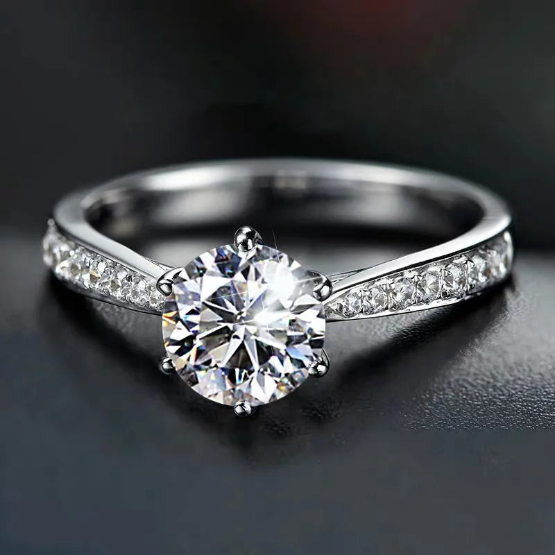 925 Sterling Silver Zircon Adjustable Engagement Ring