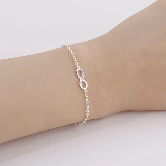 Kinitial Hot Infinity Number 8 Chain Bracelet CZ Infinity Bracelets