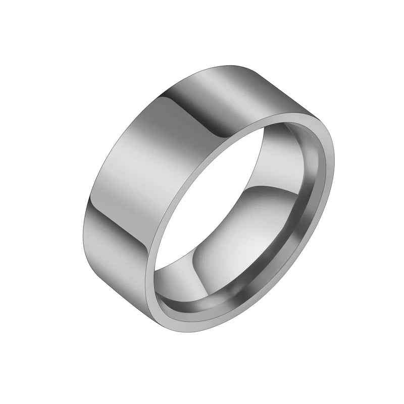 Sifisrri 8mm Personalized Stainless Steel Engraved Name Couple Rings