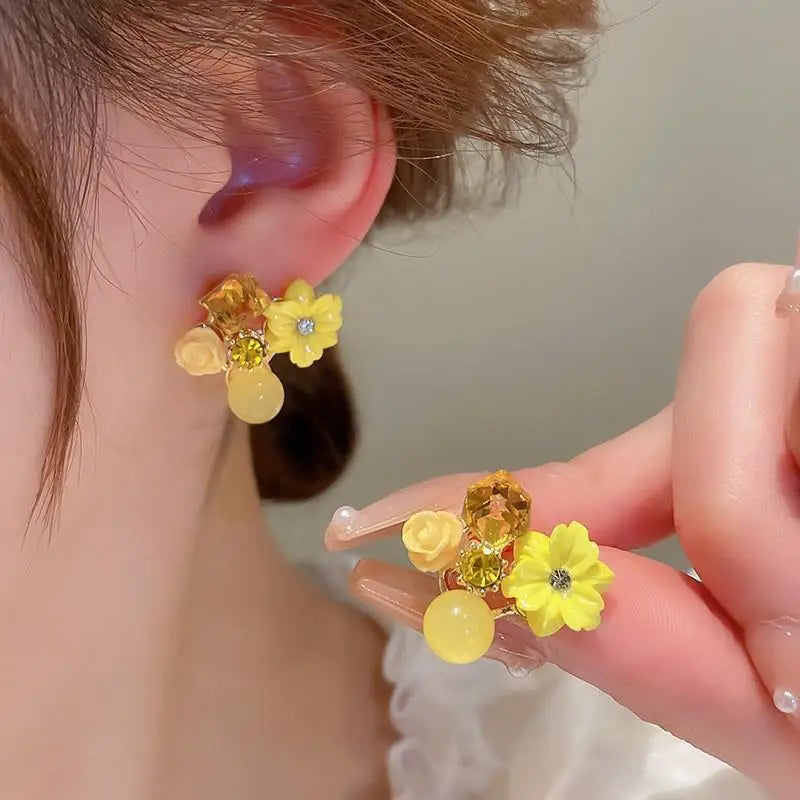 925 Silver Needle Korean Fashion Imitation Pear Earrings