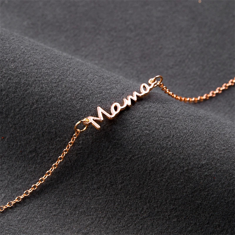 Simple Letter Mama Charm Bracelet