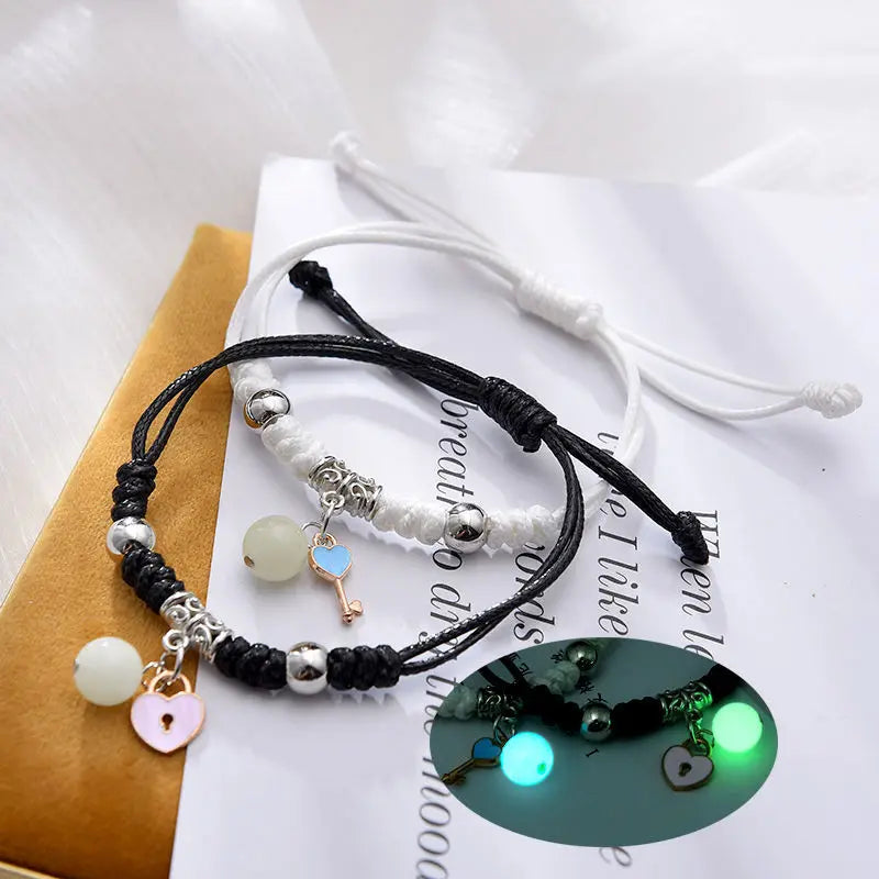 Fashion Luminous Beads Star Couple Bracelets