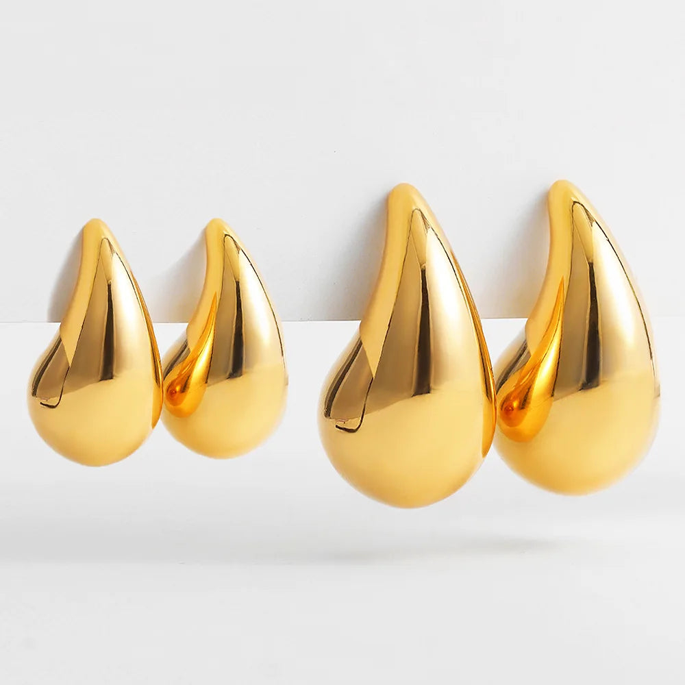 New Exaggerated Gold Plated Tear Drop Earrings Dupes