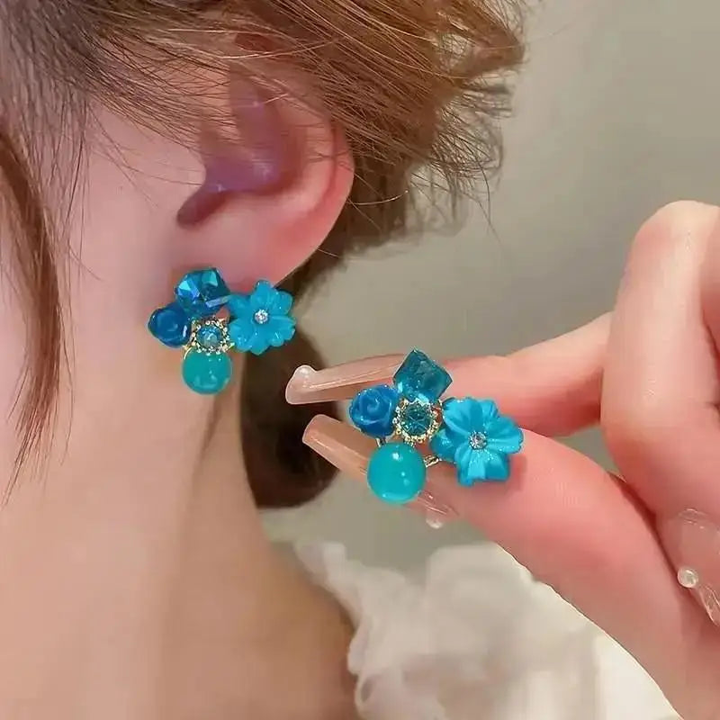 925 Silver Needle Korean Fashion Imitation Pear Earrings