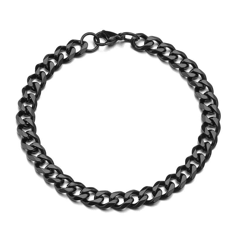 Fashion Stainless Steel Curb Cuban Chain Bracelet