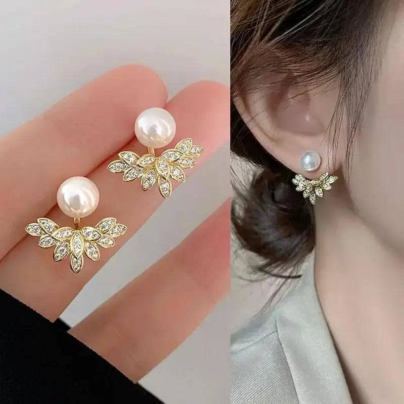 925 Silver Needle Korean Fashion Imitation Pear Earrings