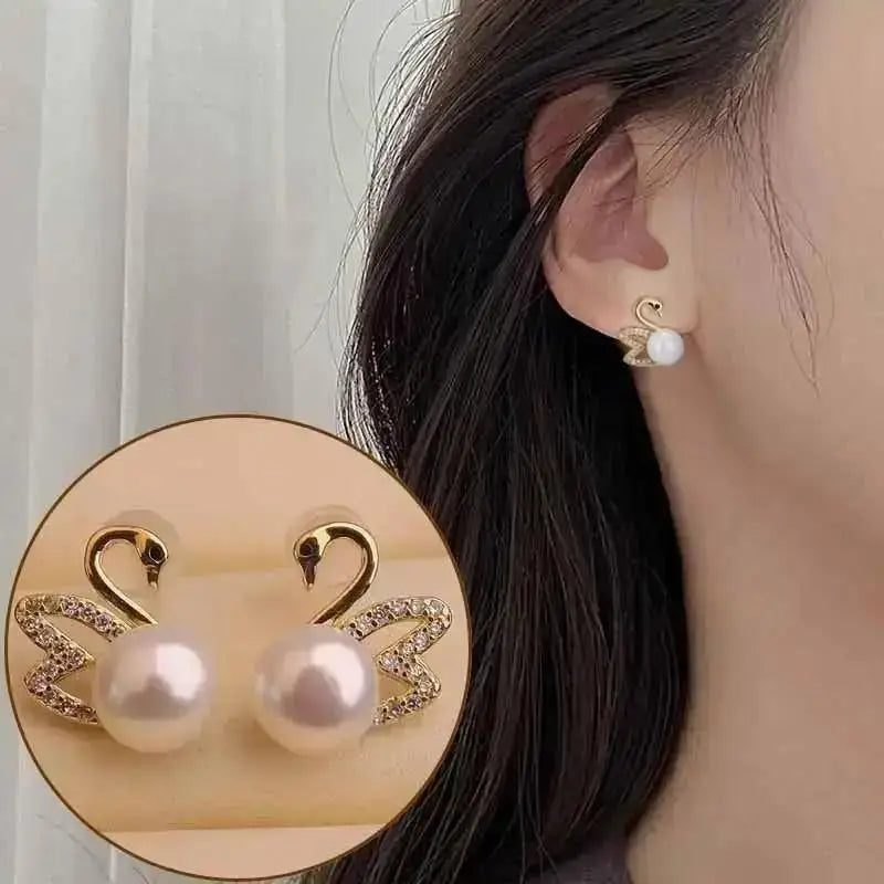 925 Silver Needle Korean Fashion Imitation Pear Earrings