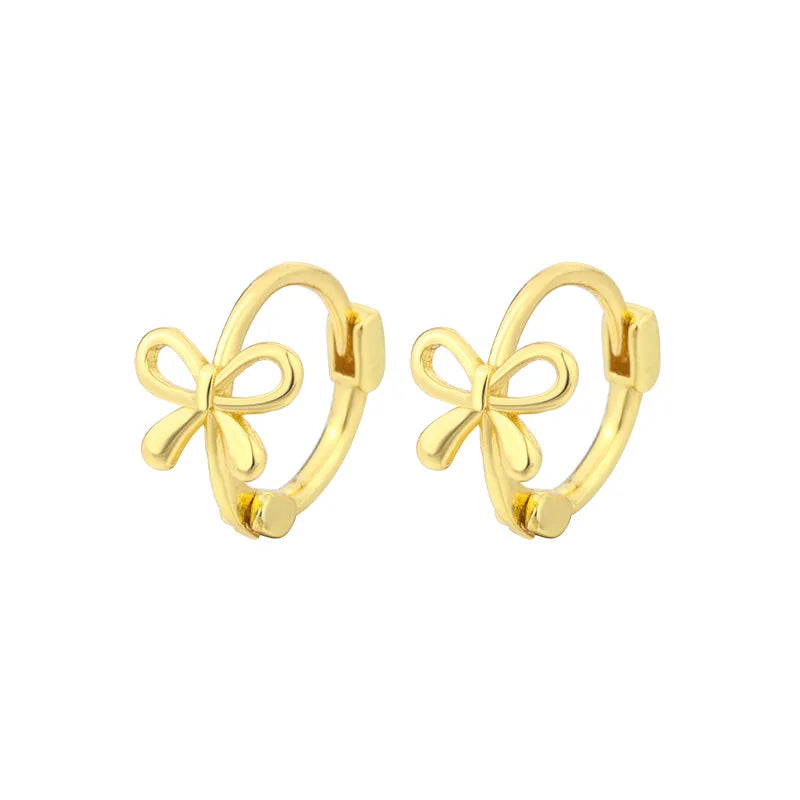 2PC Stainless Steel Little Huggies Hoop Earrings