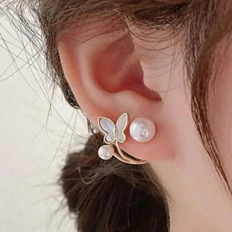 925 Silver Needle Korean Fashion Imitation Pear Earrings