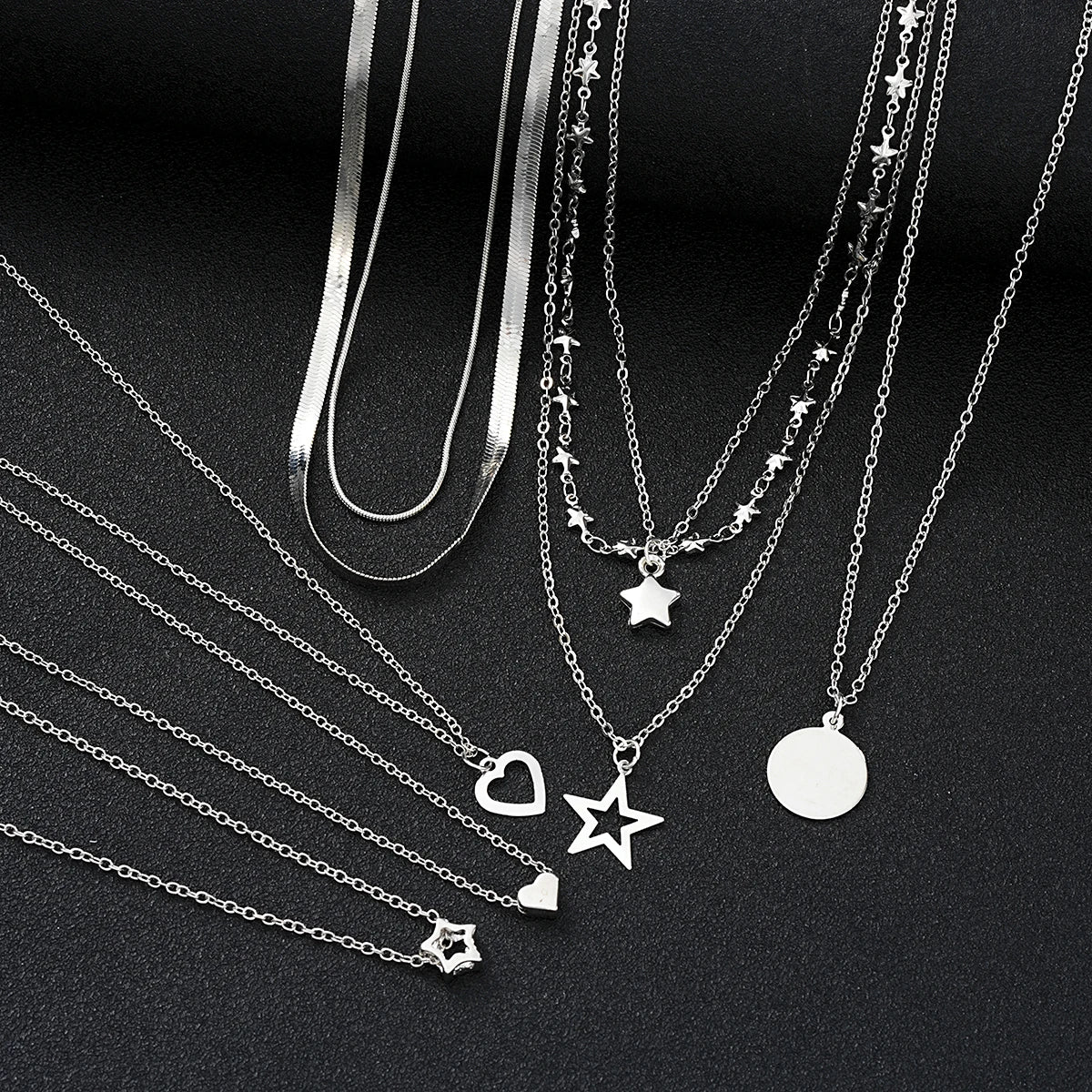 9 Pcs Simple Choker Necklaces