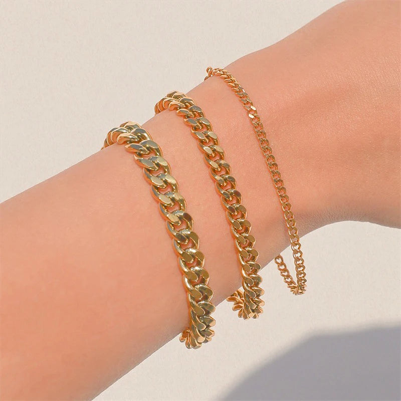 Fashion Stainless Steel Curb Cuban Chain Bracelet