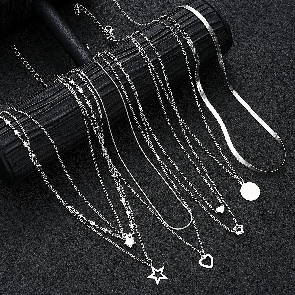 9 Pcs Simple Choker Necklaces