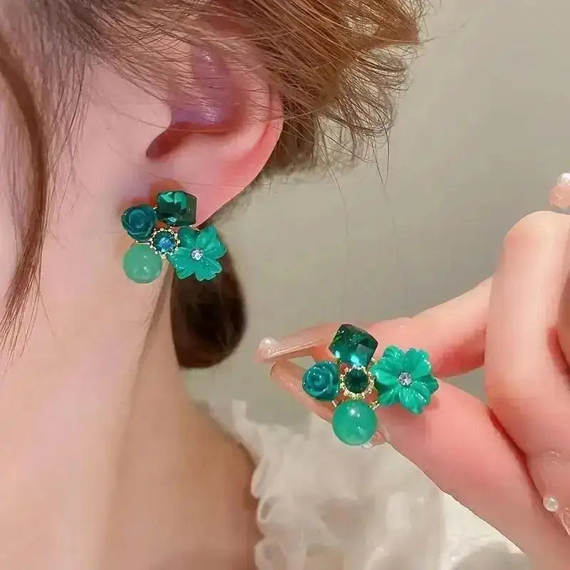 925 Silver Needle Korean Fashion Imitation Pear Earrings