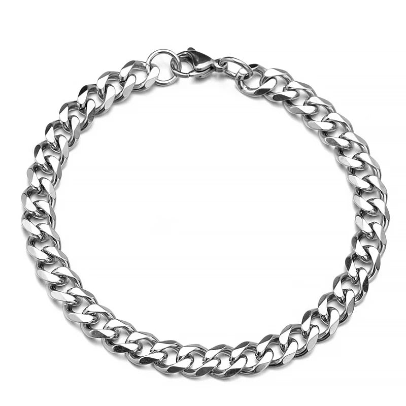 Fashion Stainless Steel Curb Cuban Chain Bracelet