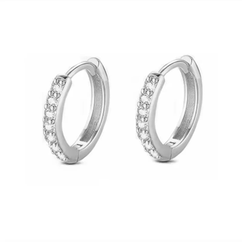 2PC Stainless Steel Little Huggies Hoop Earrings