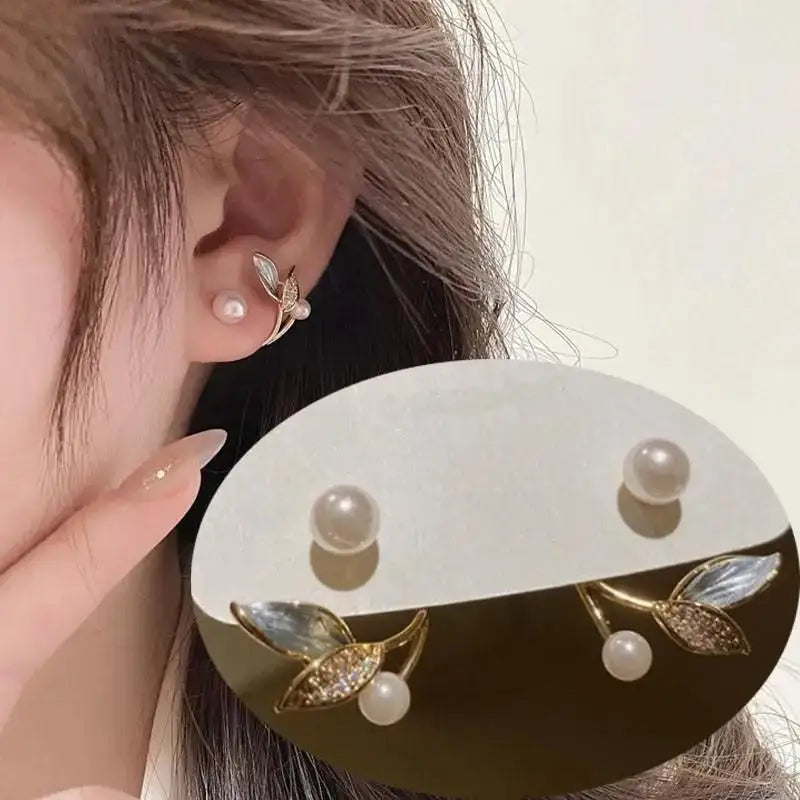 925 Silver Needle Korean Fashion Imitation Pear Earrings