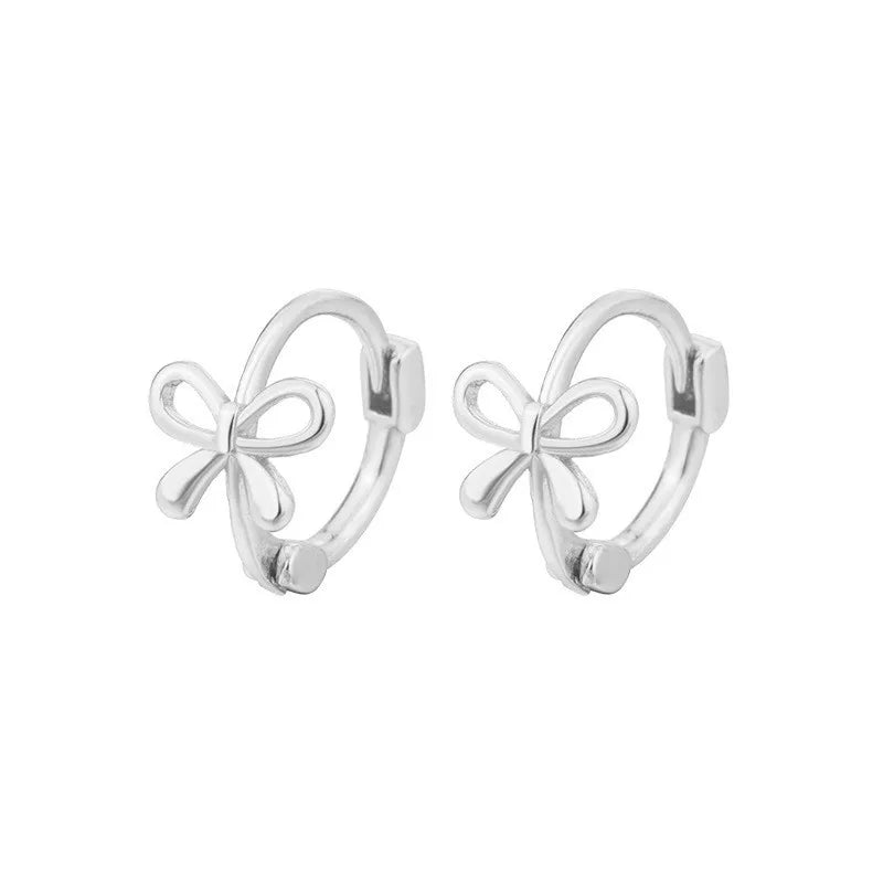 2PC Stainless Steel Little Huggies Hoop Earrings