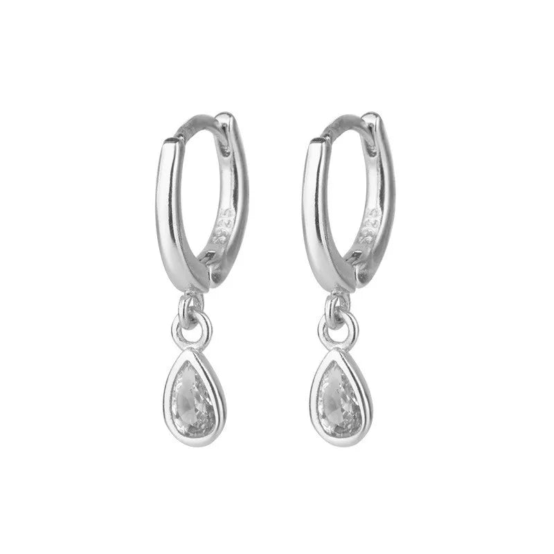 2PC Stainless Steel Little Huggies Hoop Earrings