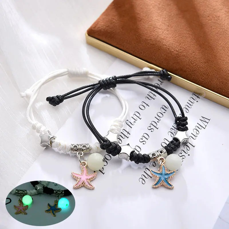 Fashion Luminous Beads Star Couple Bracelets