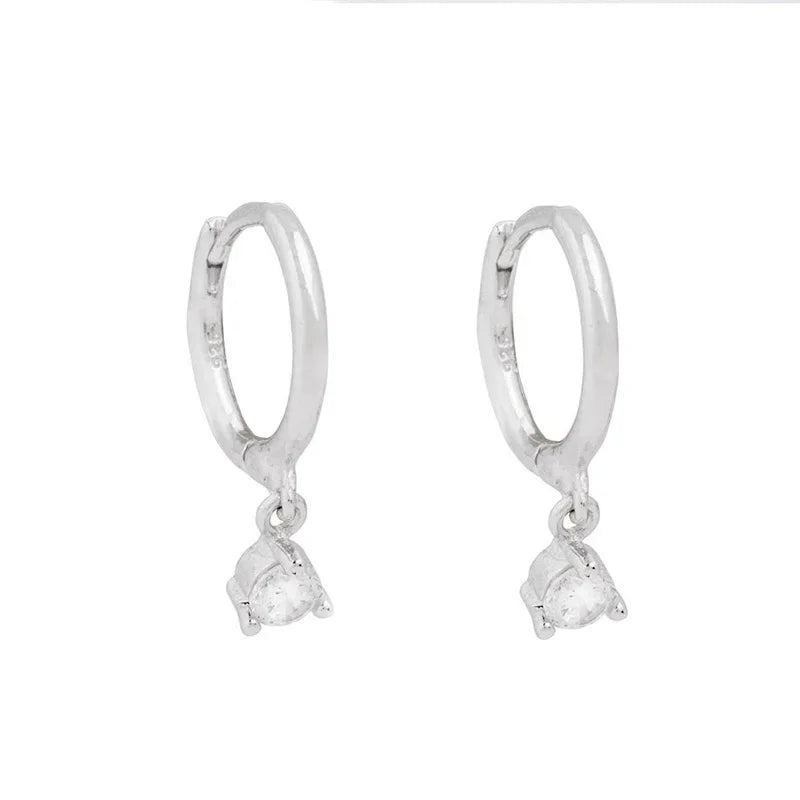 2PC Stainless Steel Little Huggies Hoop Earrings