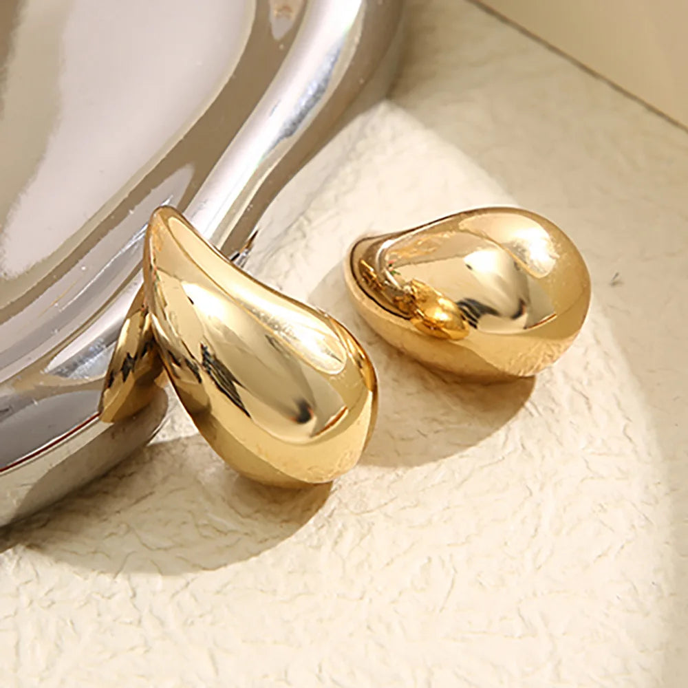 New Exaggerated Gold Plated Tear Drop Earrings Dupes