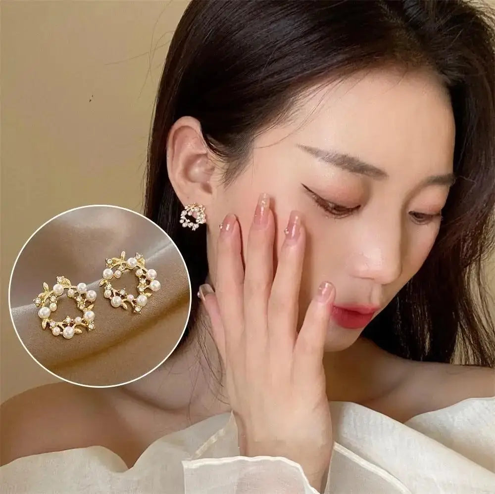 925 Silver Needle Korean Fashion Imitation Pear Earrings