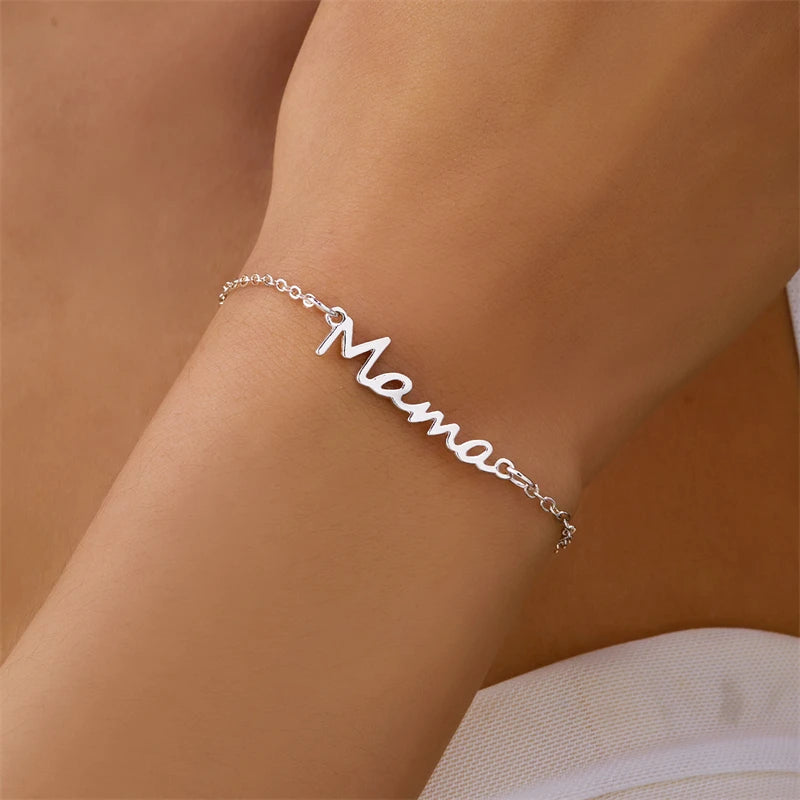 Simple Letter Mama Charm Bracelet