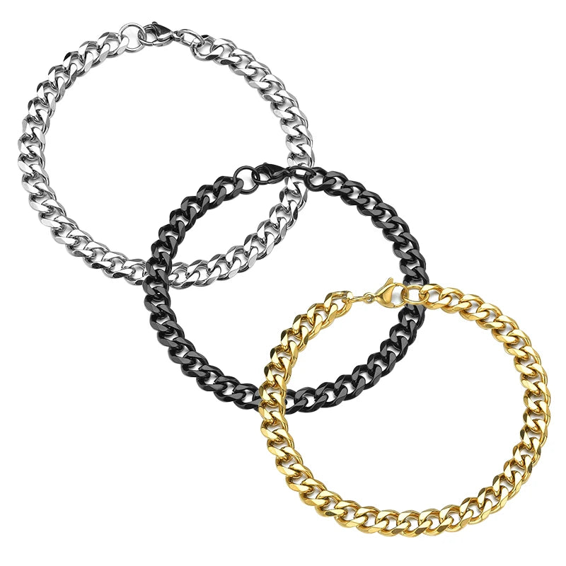 Fashion Stainless Steel Curb Cuban Chain Bracelet