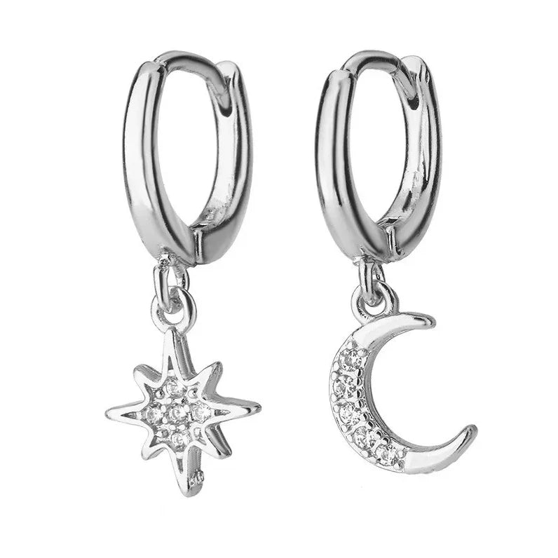 2PC Stainless Steel Little Huggies Hoop Earrings