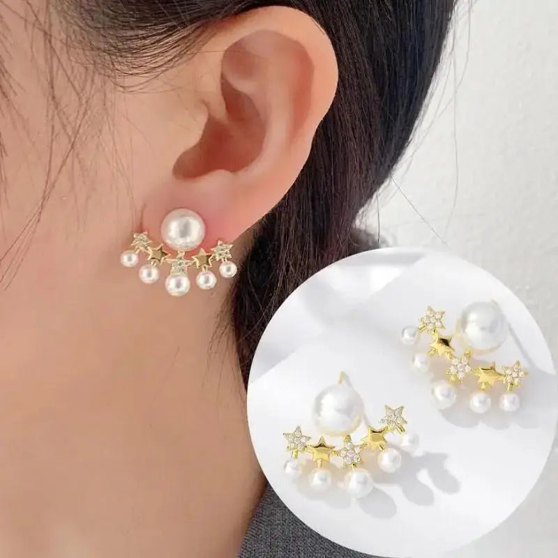 925 Silver Needle Korean Fashion Imitation Pear Earrings