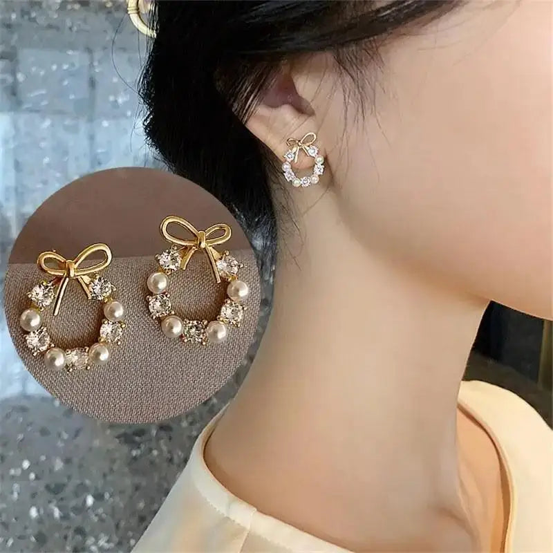 925 Silver Needle Korean Fashion Imitation Pear Earrings