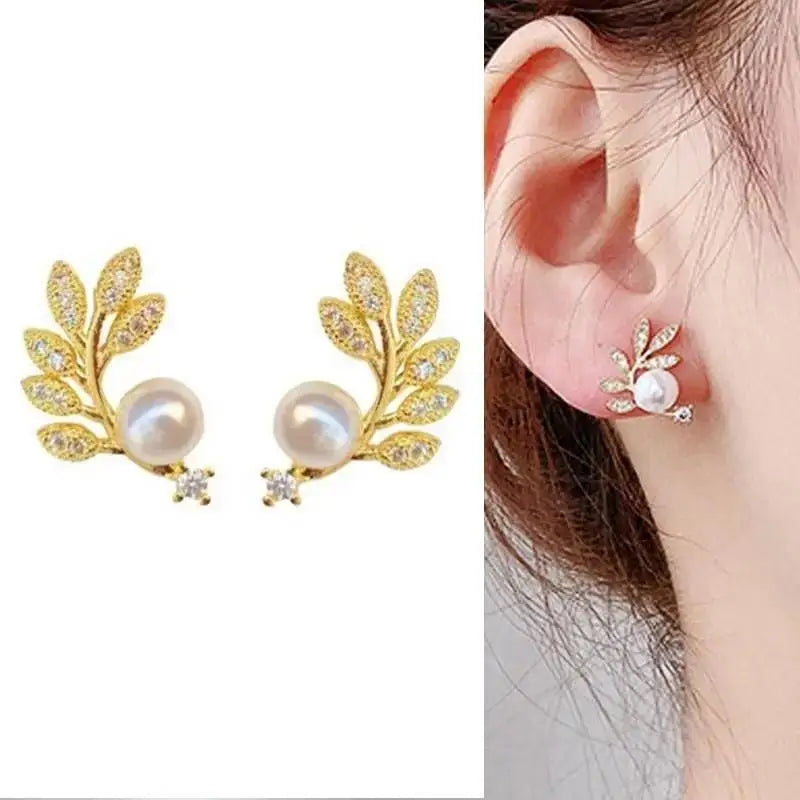 925 Silver Needle Korean Fashion Imitation Pear Earrings