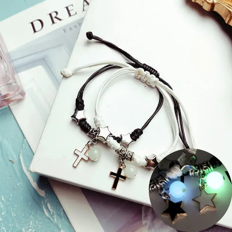 Fashion Luminous Beads Star Couple Bracelets