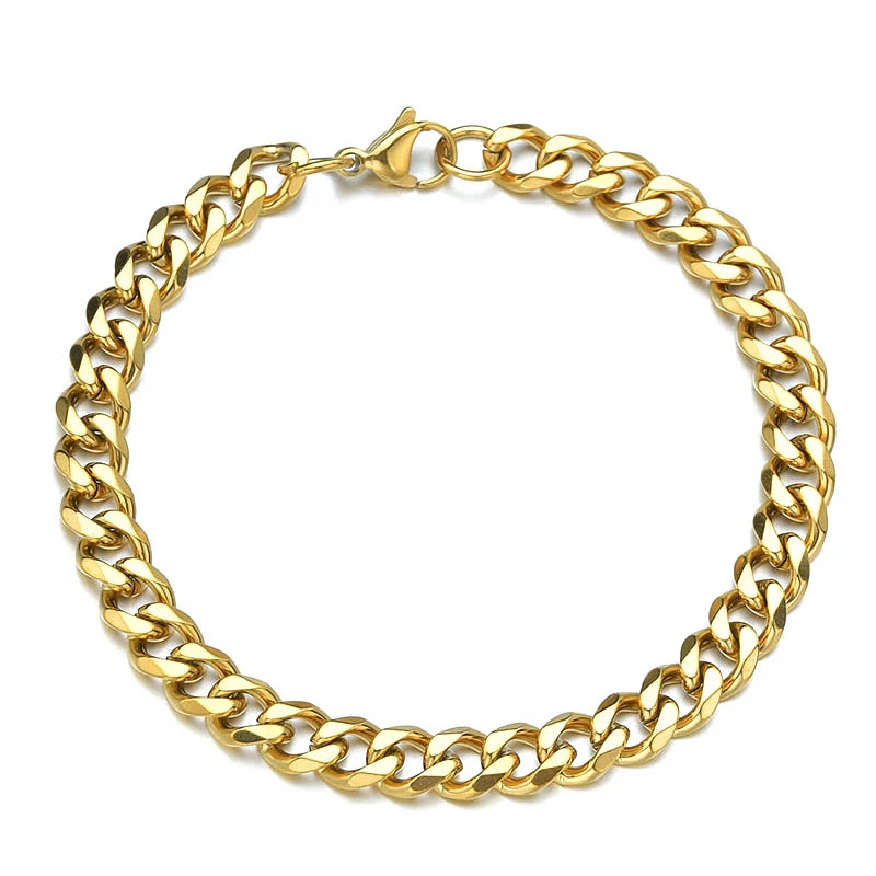 Fashion Stainless Steel Curb Cuban Chain Bracelet