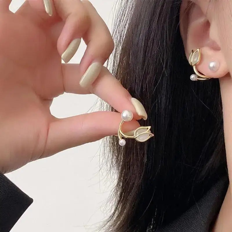 925 Silver Needle Korean Fashion Imitation Pear Earrings