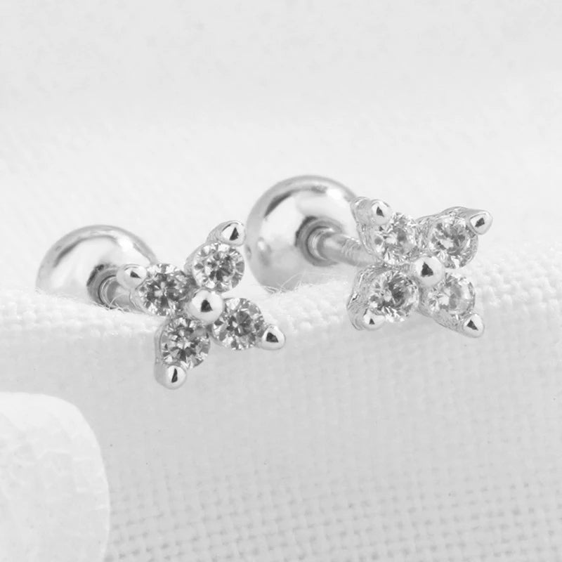 2PC Stainless Steel Little Huggies Hoop Earrings