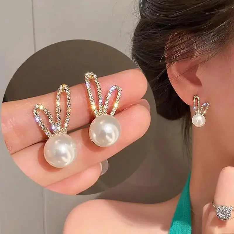 925 Silver Needle Korean Fashion Imitation Pear Earrings